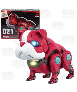 Cachorro Robô Anda Com Som E Luz Toy King TK-AB7178
