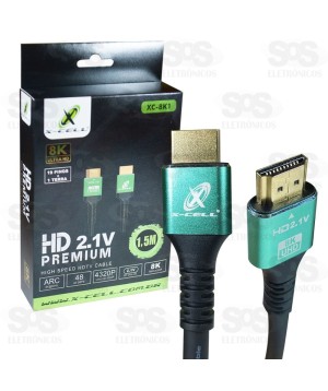 Cabo HDMI 8K 1.5 Metros X-Cell XC-8K1
