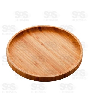 Bandeja Redonda Bambu Multiuso Top Útil TOP2158