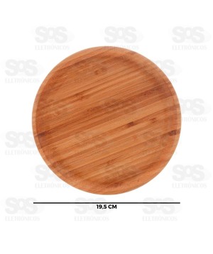 Bandeja Redonda Bambu Multiuso Top Útil TOP2158
