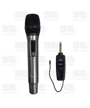 Microfone Sem Fio Dinâmico Com Painel Eletromex EL-5024