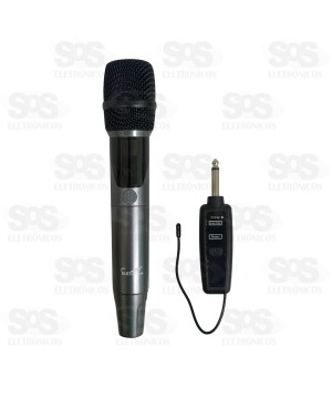 Microfone Sem Fio Dinâmico Com Painel Eletromex EL-5025