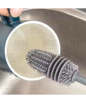 Escova Silicone De Lavar Garrafa 33cm TOP0879