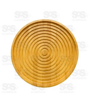 Bandeja Redonda Bambu Multiuso Top Útil TOP2261