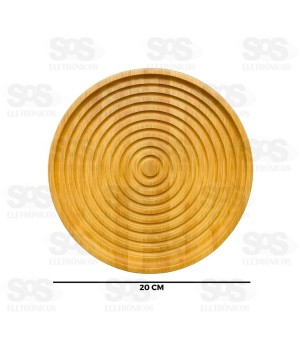 Bandeja Redonda Bambu Multiuso Top Útil TOP2261