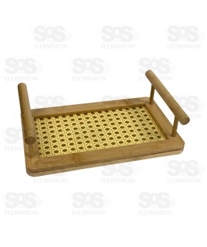 Bandeja Multiuso Bambu Com Alça TOP2175