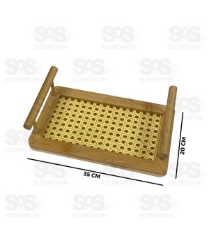Bandeja Multiuso Bambu Com Alça TOP2175
