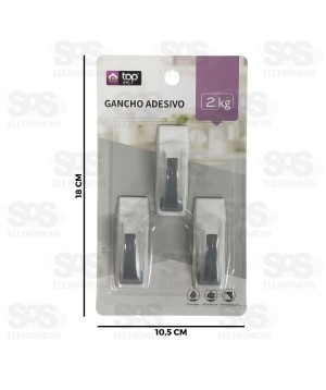 Ganchos Multiuso Adesivo 3 Unidades Top Útil TOP2000