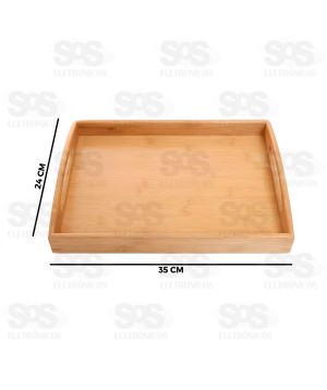 Bandeja Retangular Bambu 35x24CM TOP1426
