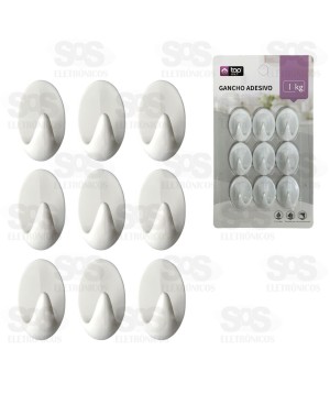 Ganchos Multiuso Adesivo 9 Unidades Top Útil TOP2009