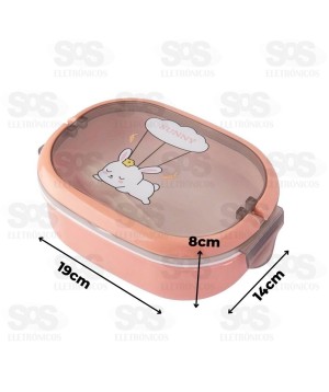 Marmita Lancheira Com Colher e Trava Lateral  TOP2364