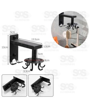 Gancho Organizador Giratório Preto Tomate AK-002