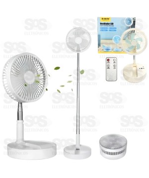 Ventilador Recarregável Dobrável com Controle Remoto B-Max F1755