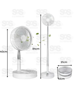 Ventilador Recarregável Dobrável com Controle Remoto B-Max F1755