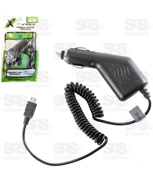 Carregador Micro USB V8 Veicular Cabo Espiral X-cell
