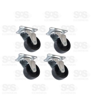 Kit de Rodízio Giratório 3cm 4 Peças Home & More HM-41