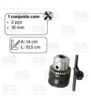Mandril Com Chave 10mm Barcelona BAR-318003-4