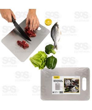 Tábua de Corte Antibacteriana Aço Inox B-Max BM-F1823A