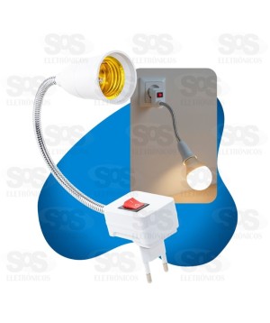 Soquete Flexível E27 Bivolt Adaptador Lâmpada Tomada 30cm HX8270