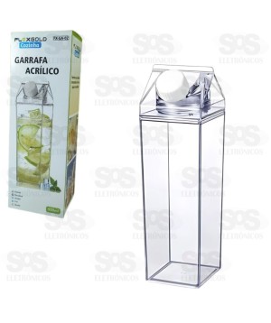 Garrafa de Acrílico Transparente 1000ml Flexgold  FX-GA-01