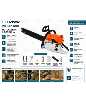 Motosserra a Gasolina 52cc 2,2 kW – Luatek LWJ-ZD1002
