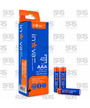 Pilha AAA1,5V Zinco-Carbono com 60 Unidades Inova CELL-88004