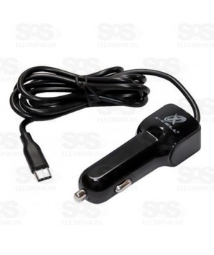 Carregador Micro USB V8 Veicular Rápido 2.5A  Com USB X-cell  XC-V-01
