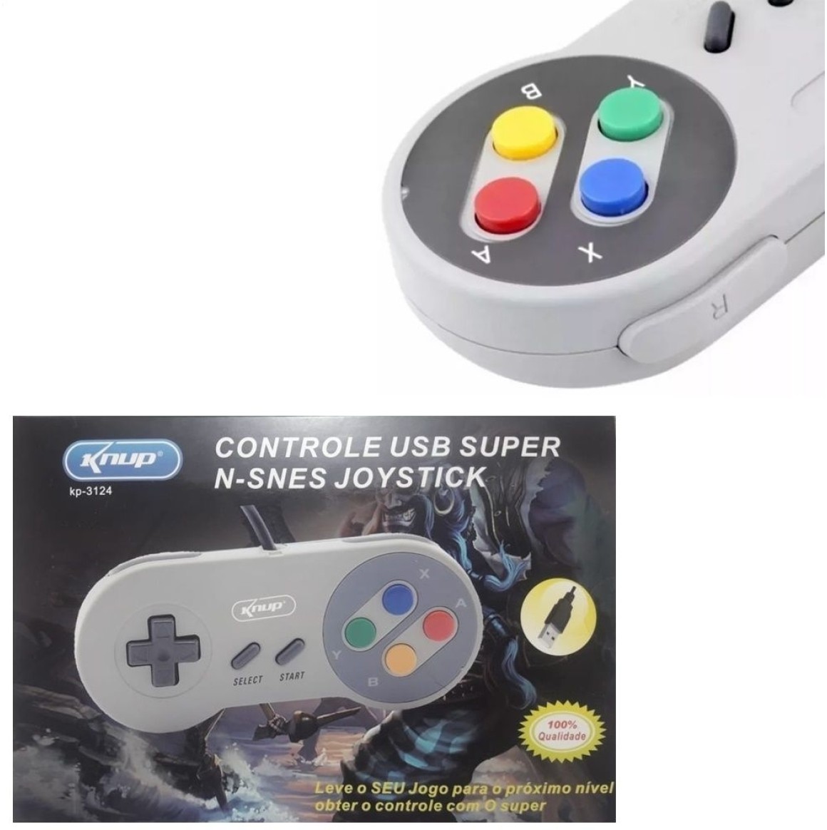 Controle Super Nintendo Entrada Usb Jogos Emulador Pc - Mgb brasil