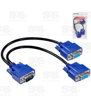 Cabo Y VGA Com 1 Macho E 2 Fêmea