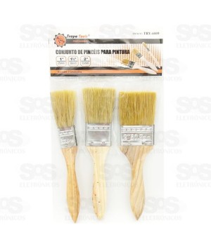 Conjunto de Pincel  para Pintura com 3 Peças try-6009