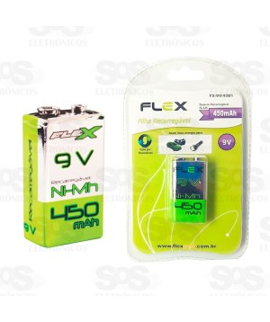 Pilha Recarregável 450 mAh Flex FX-9V 45B1