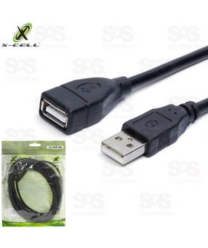 Cabo Extensor USB Macho Para USB Fêmea 5 Metros Com Filtro X-cell