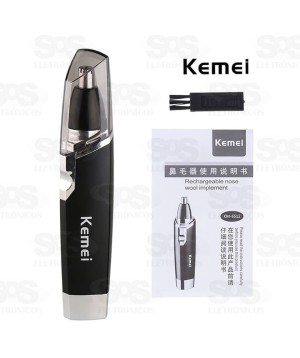 Máquina de Aparar Pelos de Nariz e Ouvido Kemei km-6512