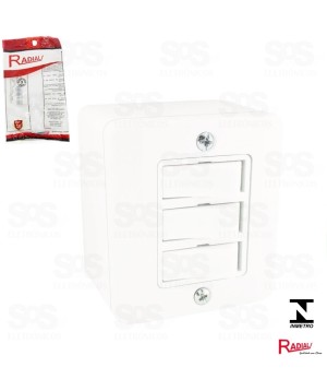 Interruptor 3 tecla Simples Branca Linha R Radial 1902004
