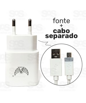 Carregador Extra Rápido 30W Acompanha Cabo Micro USB V8 Turbo Altomex AL-8201-V8