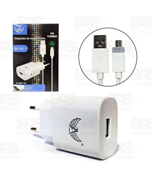 Carregador Extra Rápido 30W Acompanha Cabo Micro USB V8 Turbo Altomex AL-8201-V8