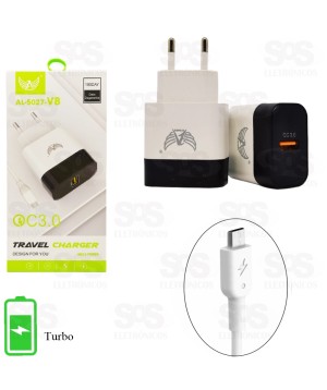 Carregador Fast Charger 3.0 Com Cabo Micro USB V8 turbo Altomex AL-5027-v8