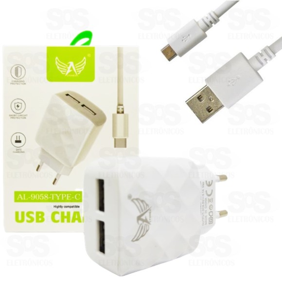 Carregador Micro USB V8 2 USB 5.1A Altomex al-9058