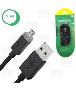 Cabo Micro USB V8 Turbo 25W fast Charge 1 Metro