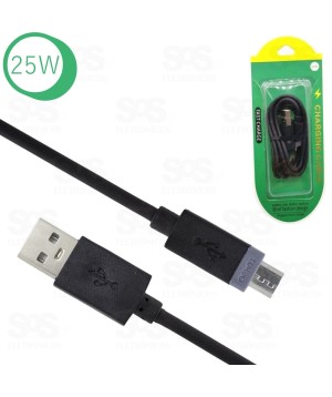 Cabo Micro USB V8 Turbo 25W fast Charge 1 Metro