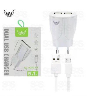 Carregador Micro USB V8 2 USB 5.1A Altomex al-9059v8