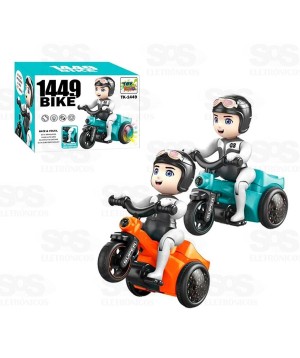 Motociclista Bate E Volta Com Luz E Som  Toy King TK-1449