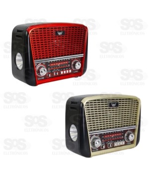 Rádio Retrô 3 Bandas com Lanterna Altomex JD-107/108
