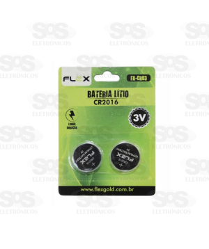 Bateria  Moeda 2016 3V Cartela Com 2 Unidades Flex fx-cr03