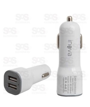 Carregador Veicular 2 USB Embalagem Econômica Inova 2049D