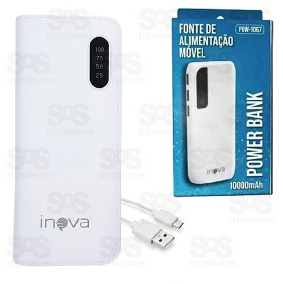 Carga Extra 10000 MAH Com 3 Portas USB Inova POW-1067