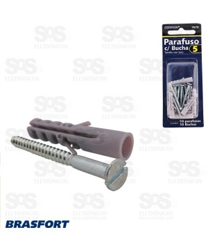 Parafuso com Bucha 08 Cartela Com 6 Unidades Brasfort 7681