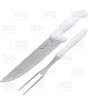 Kit Churrasco Faca De Carne E Garfo Aço Inox Caerus 4510
