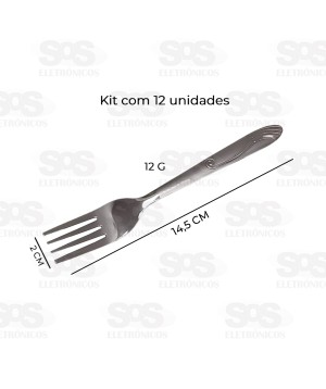Kit Jogo De Garfo De Sobremesa Topázio 12 Unidades crs-4615